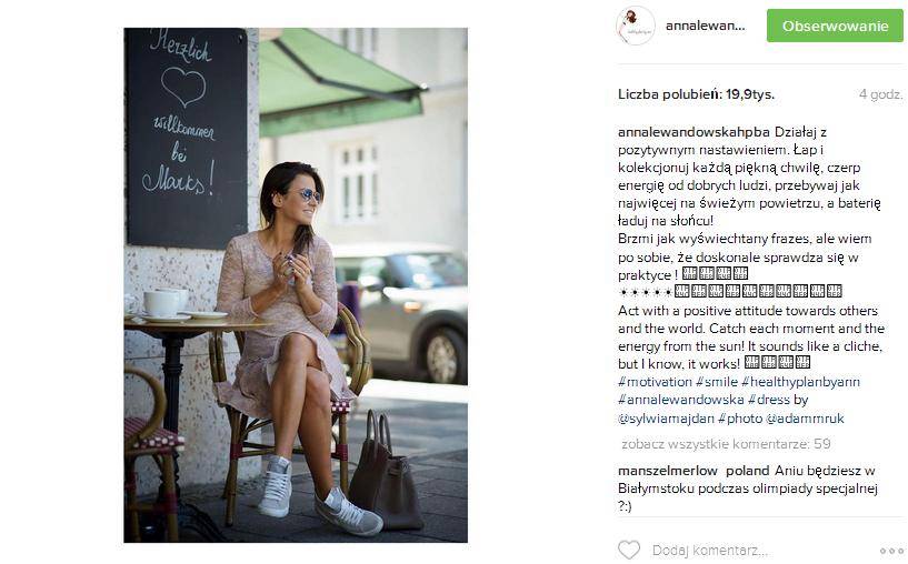 Co robi Anna Lewandowska, gdy jest po treningu?