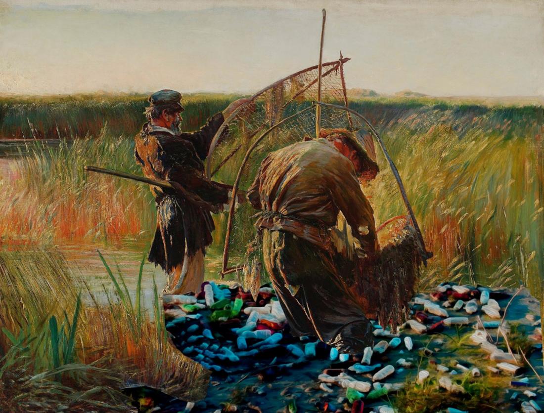 Muzeum Narodowe pokazało efekty zmian klimatycznych na słynnych dziełach sztuki. Interpretacja Leona Wyczółkowskiego „Rybacy".