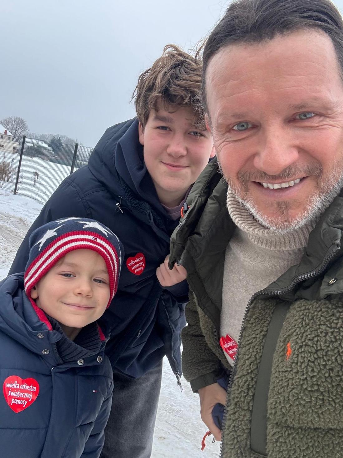 Radosław Majdan z synami, fot. Instagram