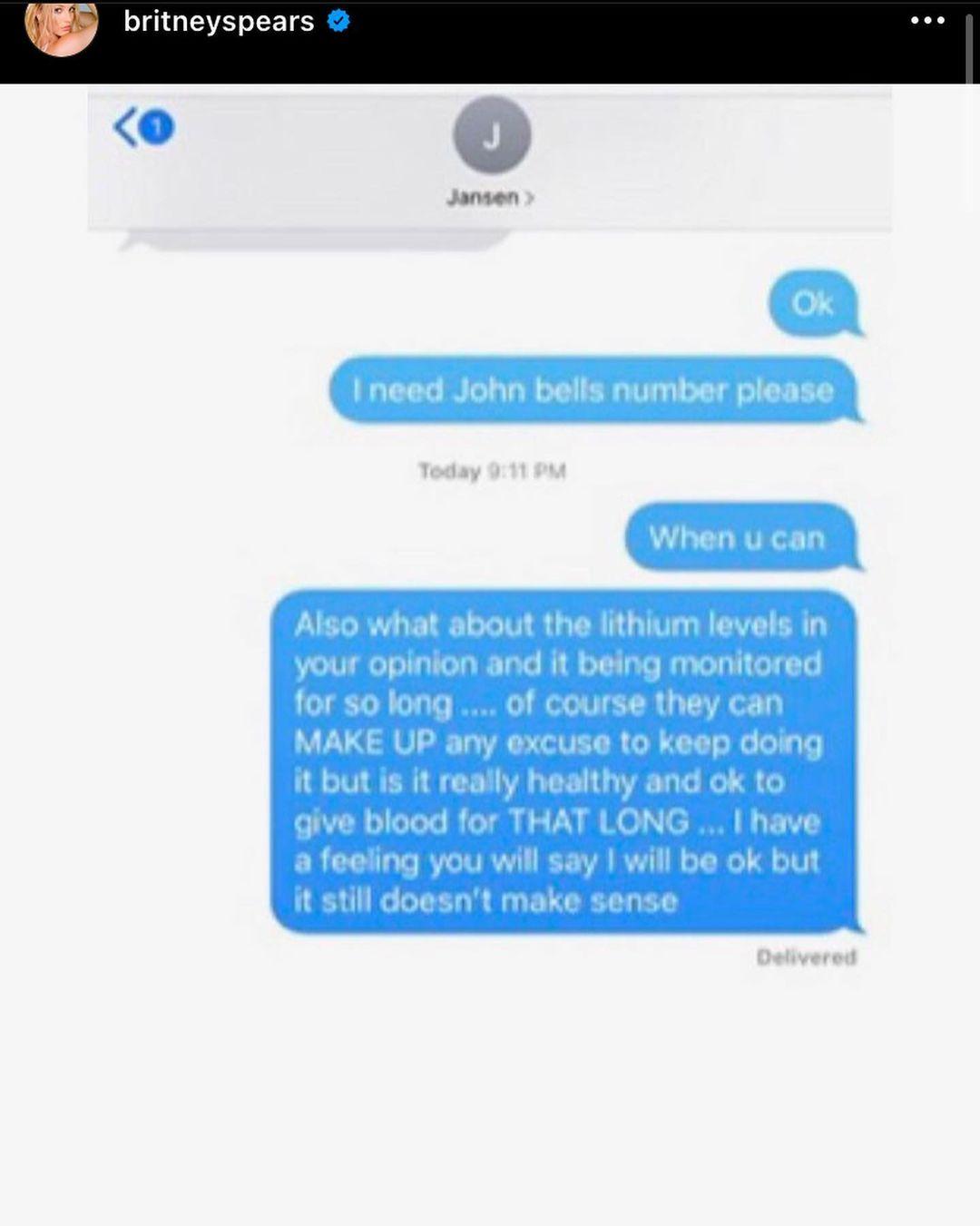 Britney Spears opublikowała rozpaczliwe SMS-y, które pisała do bliskich, na które nigdy nie otrzymała odpowiedzi