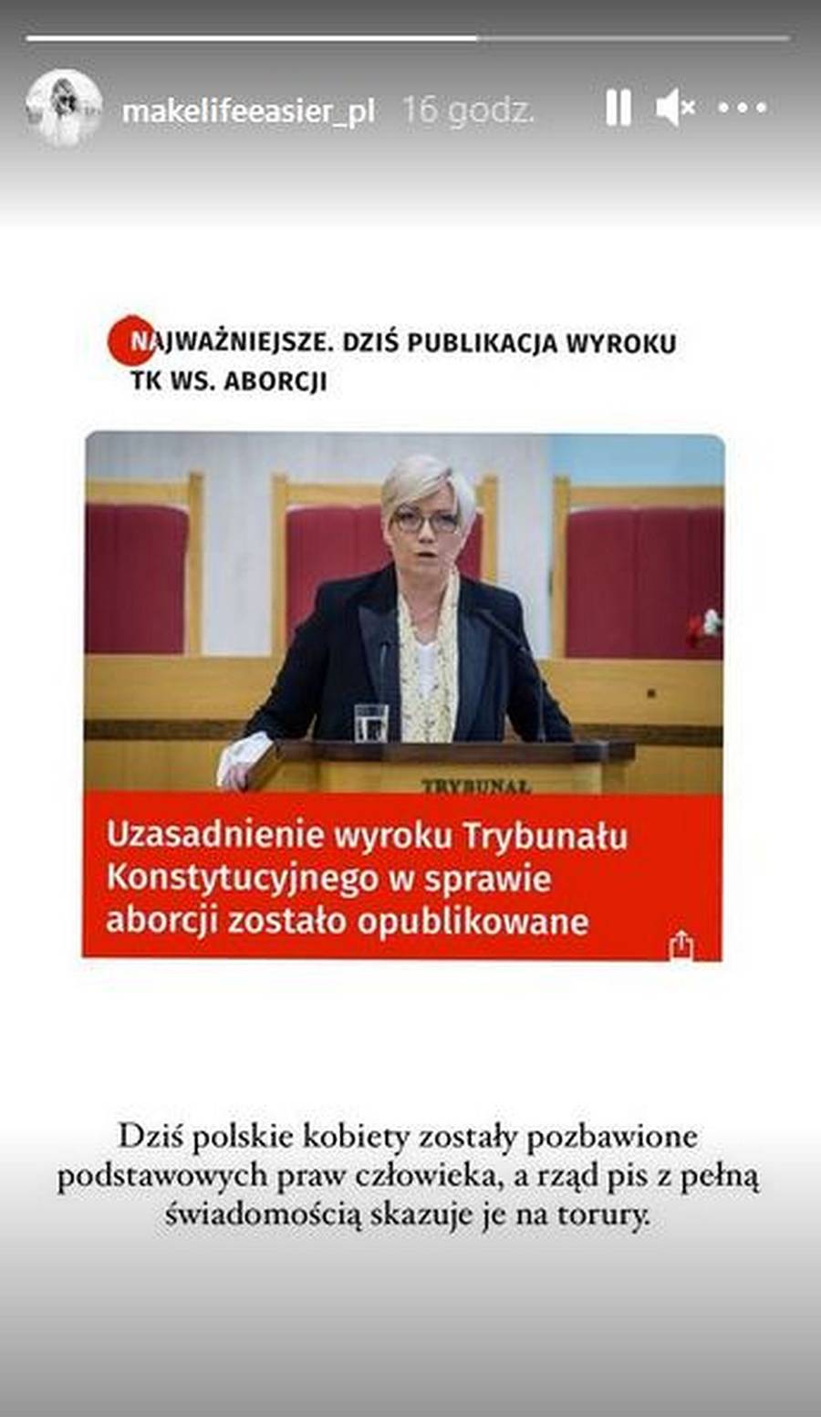 Katarzyna Tusk o wyroku TK