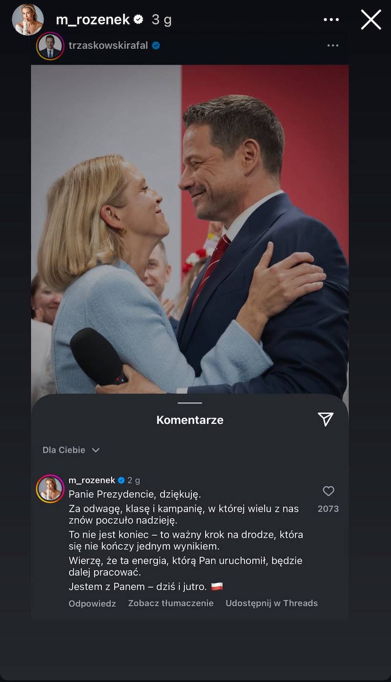Małgorzata Rozenek komentuje wynik wyborów