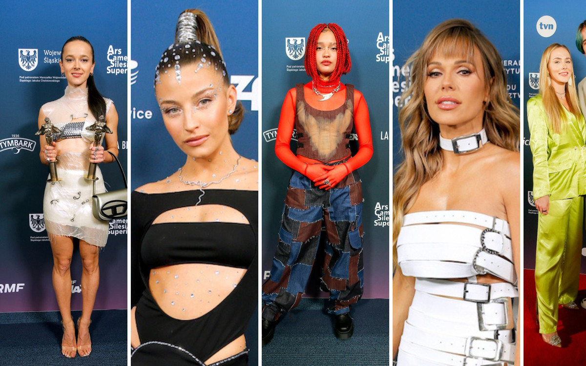 FRYDERYKI 2023. Doda w sukience w klamry, Julia Wieniawa z wycięciami, Sara James w czerwonych włosach