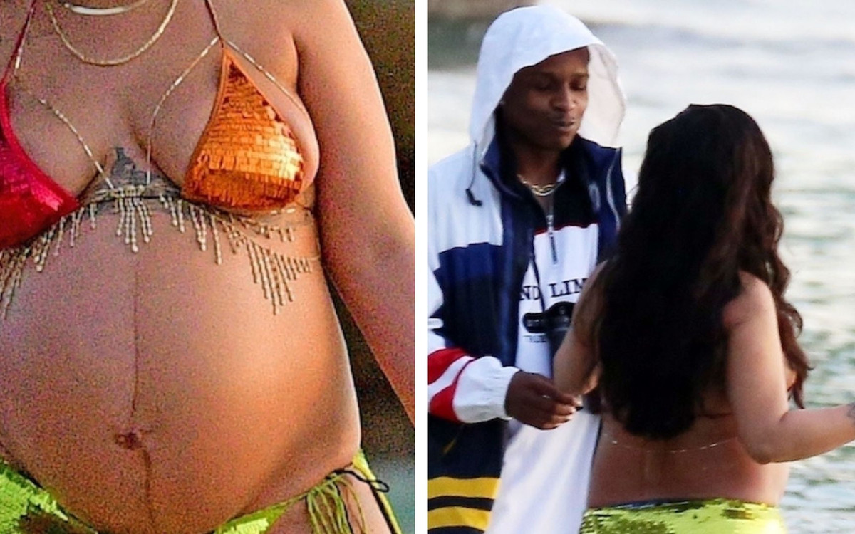 Najnowsze zdjęcia Rihanny z pobytu na Barbadosie. Brzuszek ma już ogromny