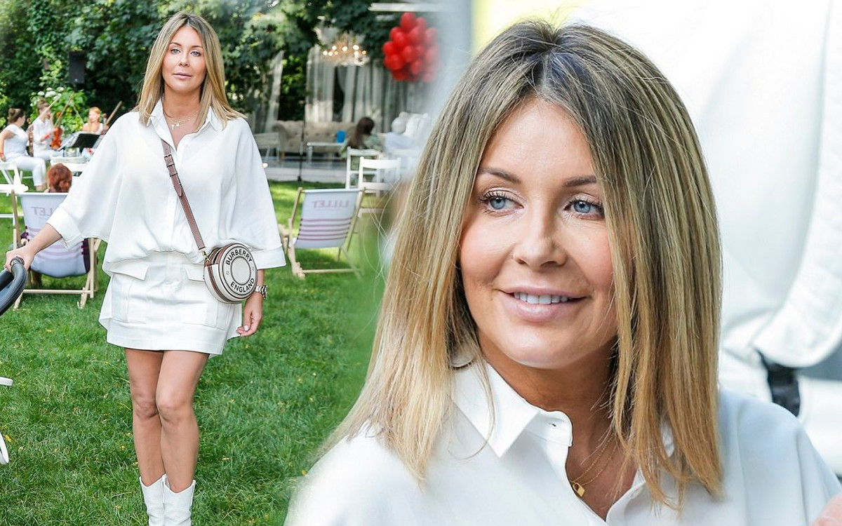 Małgorzata Rozenek w białych stylizacjach – krótka mini, czy elegancki garnitur?