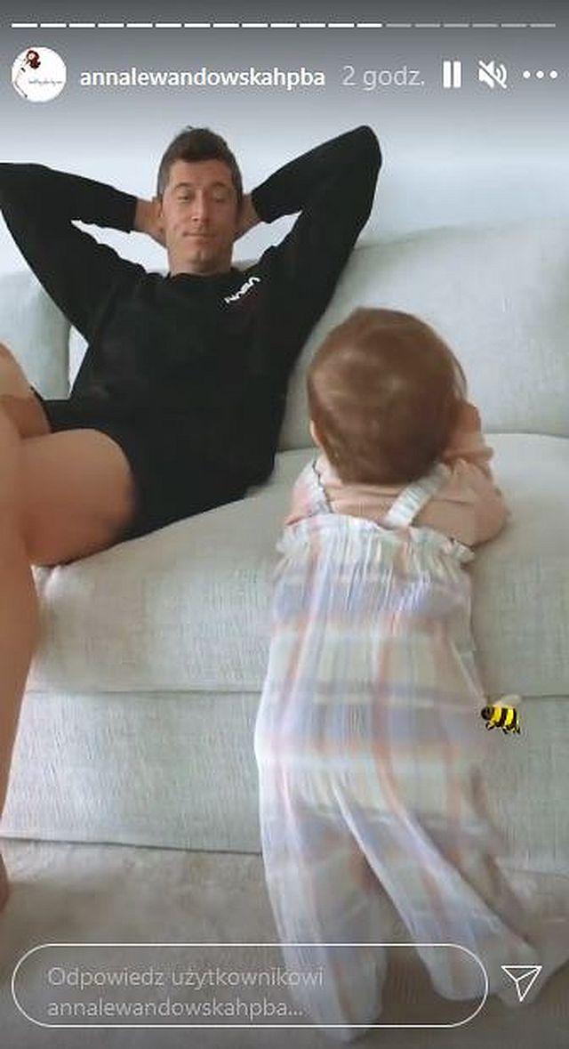 Robert Lewandowski z córką Laurą