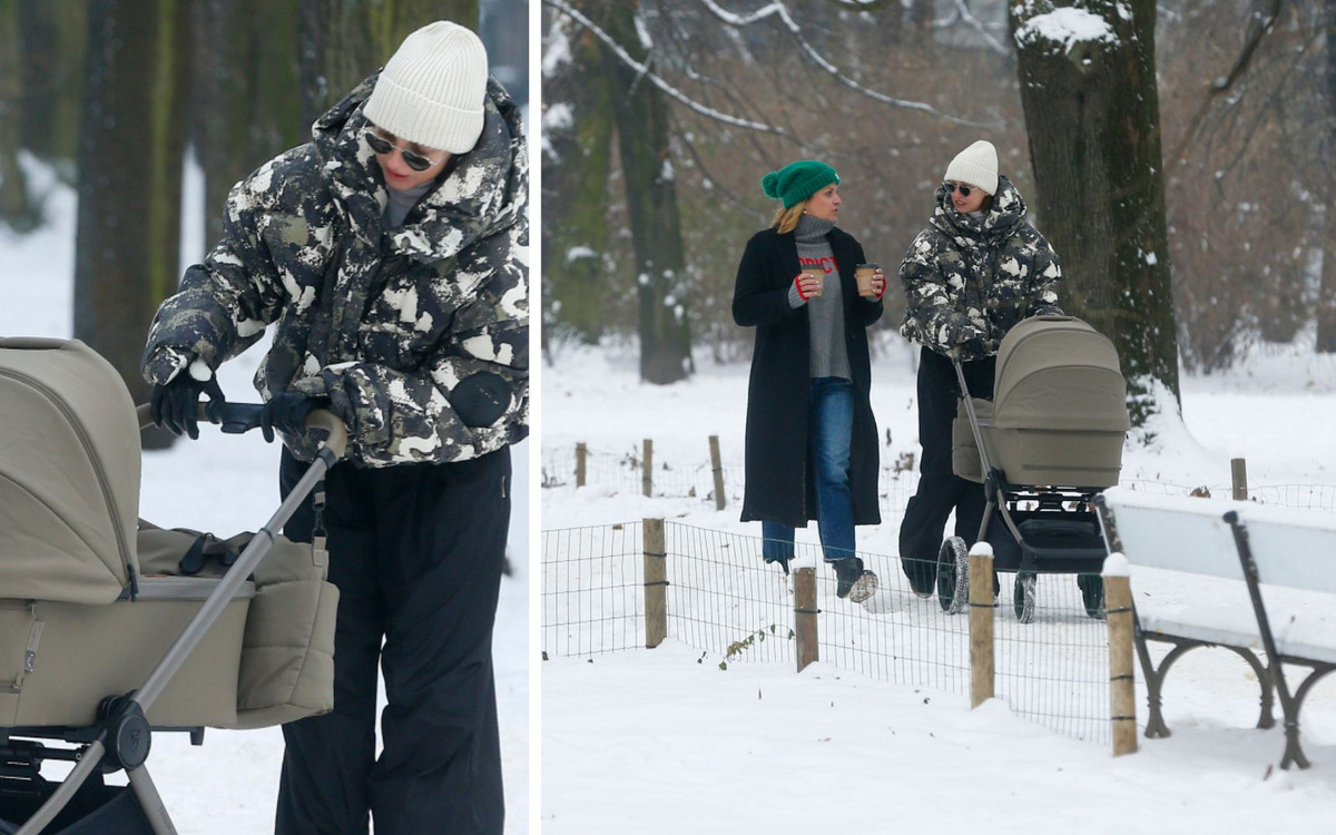 Kasia Sokołowska spaceruje z wózkiem własnego projektu (ZDJĘCIA)