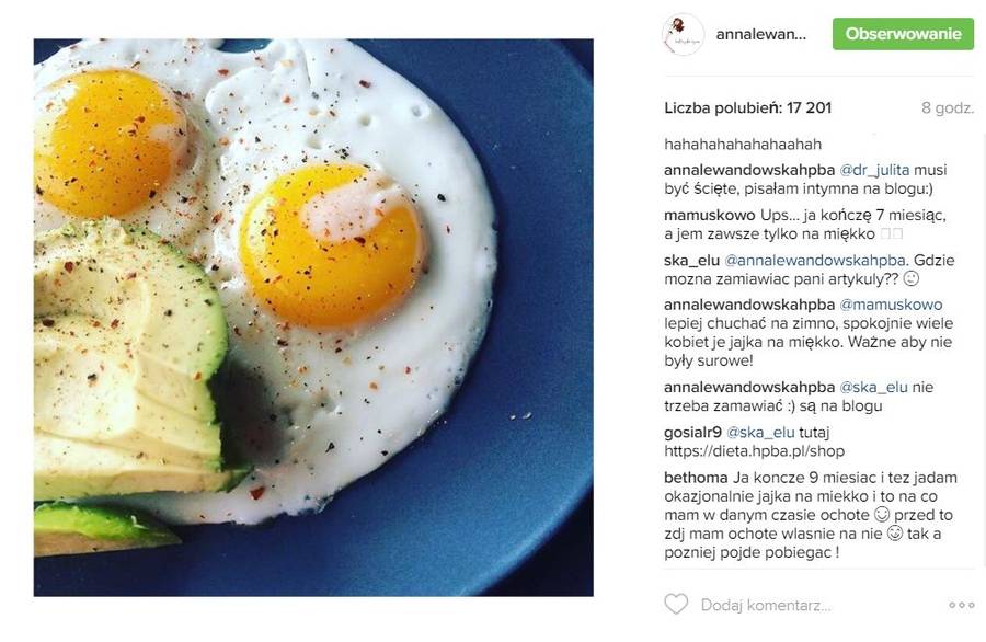 JAJKO na miękko wywołało burzliwą DYSKUSJĘ na Insta Anny Lewandowskiej