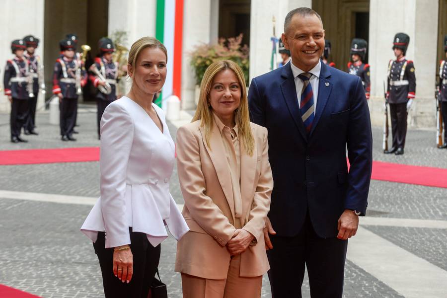 Spotkanie Karola i Marty Nawrockich z Giorgią Meloni, fot. Forum