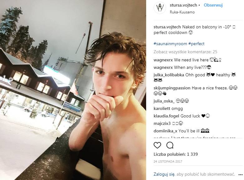 Skoczek narciarki pokazał się BEZ KOSZULKI. Nie tego się spodziewaliśmy…