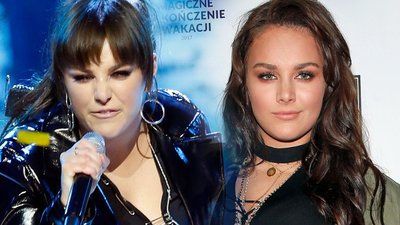 Ewa Farna w fartuchu, z kotletem na stole