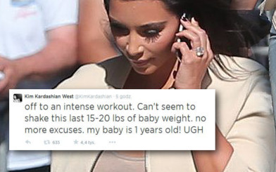 Kim Kardashian przeżywa na Twitterze, że jest za gruba