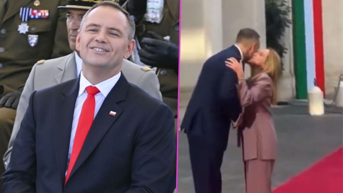 Karol Nawrocki powitany pocałunkami we Włoszech.