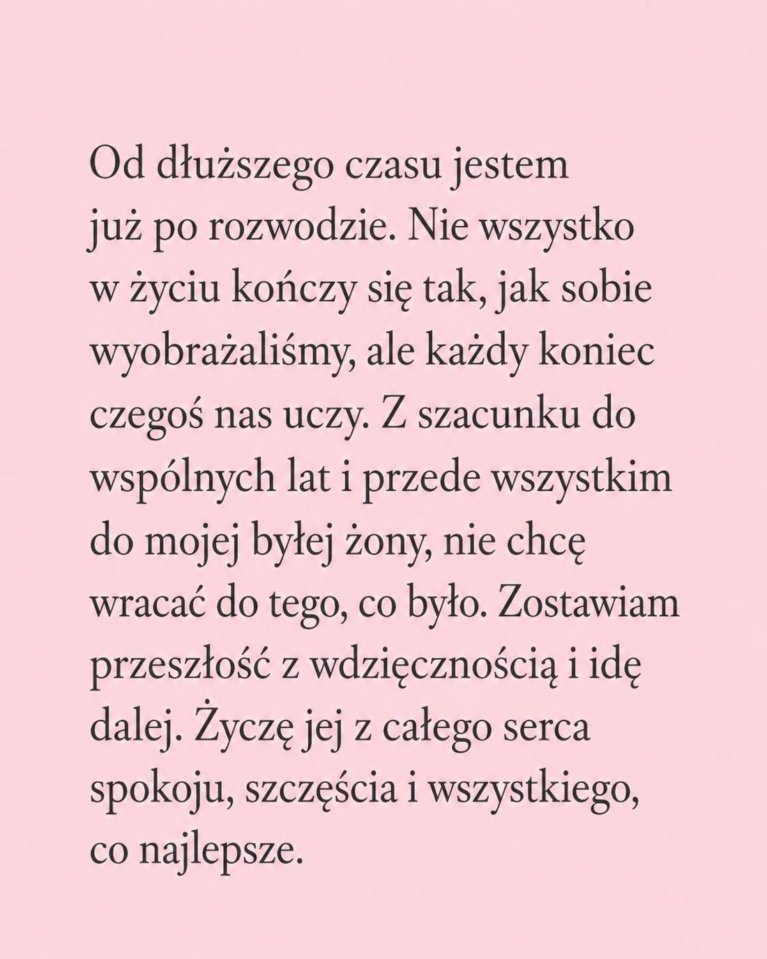 Kolejny rozwód w polskim show-biznesie, fot. Instagram