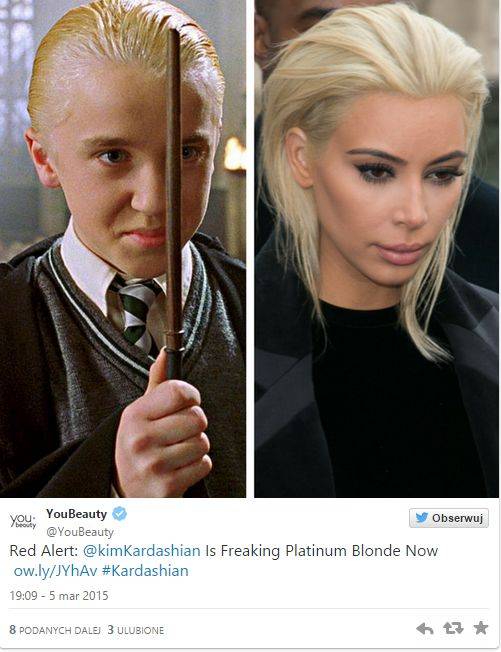 Memy z jasnymi włosami Kim Kardashian
