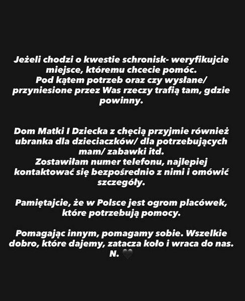 Apel partnerki Łukasza Litewki, fot. Instagram
