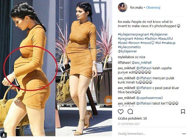 Kylie nie chce pokazać brzucha, więc fani zrobili go SAMI