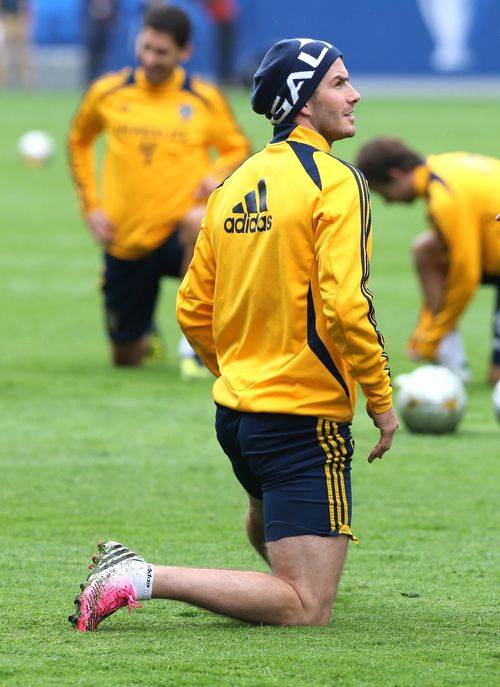David Beckham na ostatnim treningu z Los Angeles Galaxy