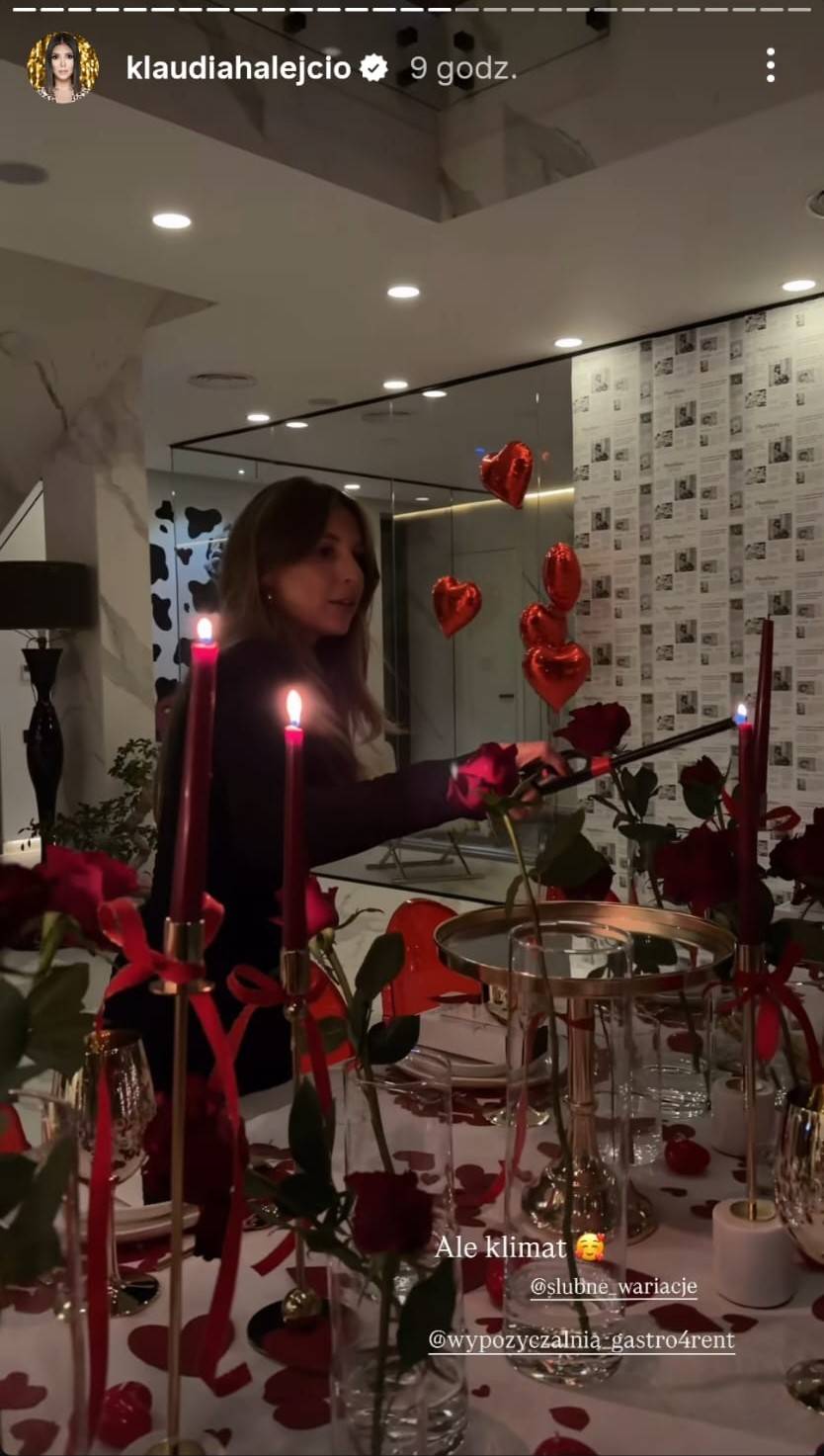 Impreza walentynkowa Klaudii Halejcio fot. Instagram