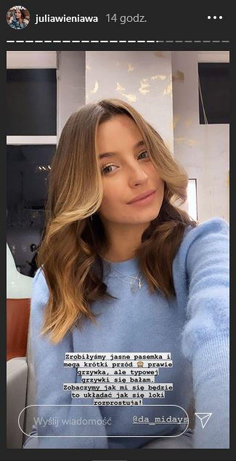 Julia Wieniawa w nowej fryzurze