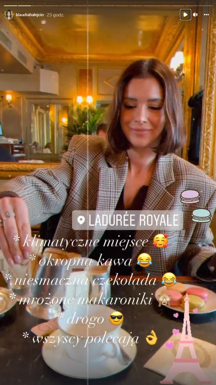 DRAMAT Klaudii Halejcio - rozczarowało ją jedzenie w Paryżu