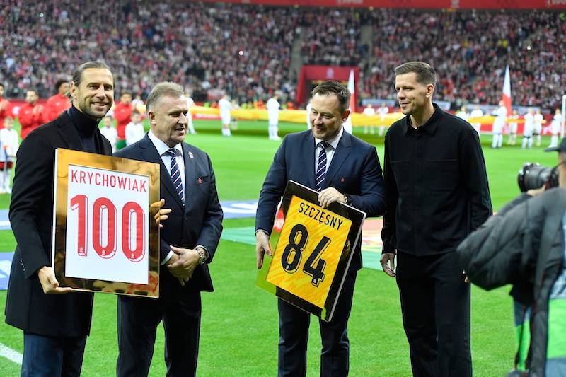 Liga Narodów UEFA: mecz Polska – Portugalia. Marina, Wojtek i Liam Szczęśni na murawie