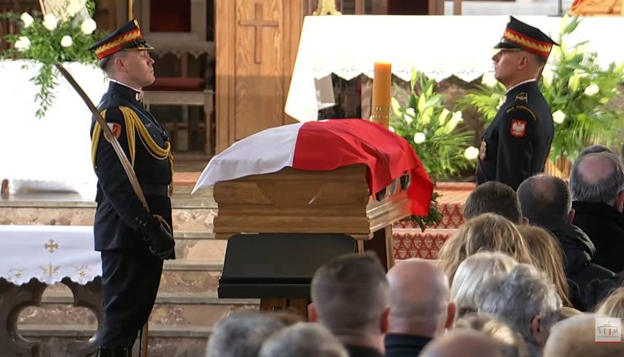 Pogrzeb Łukasza Litewki/YouTube/Sejm RP