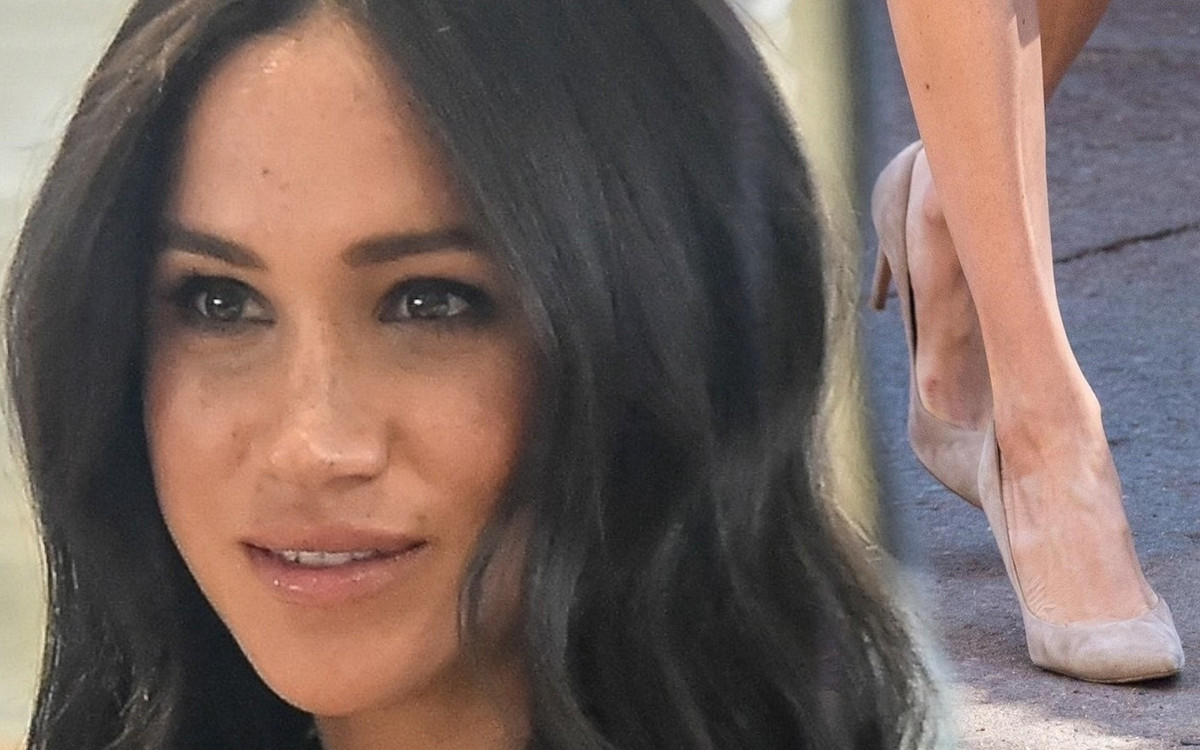 Meghan Markle ostatni dzień w Afryce. Sukienka podkreśliła jej zgrabne nogi