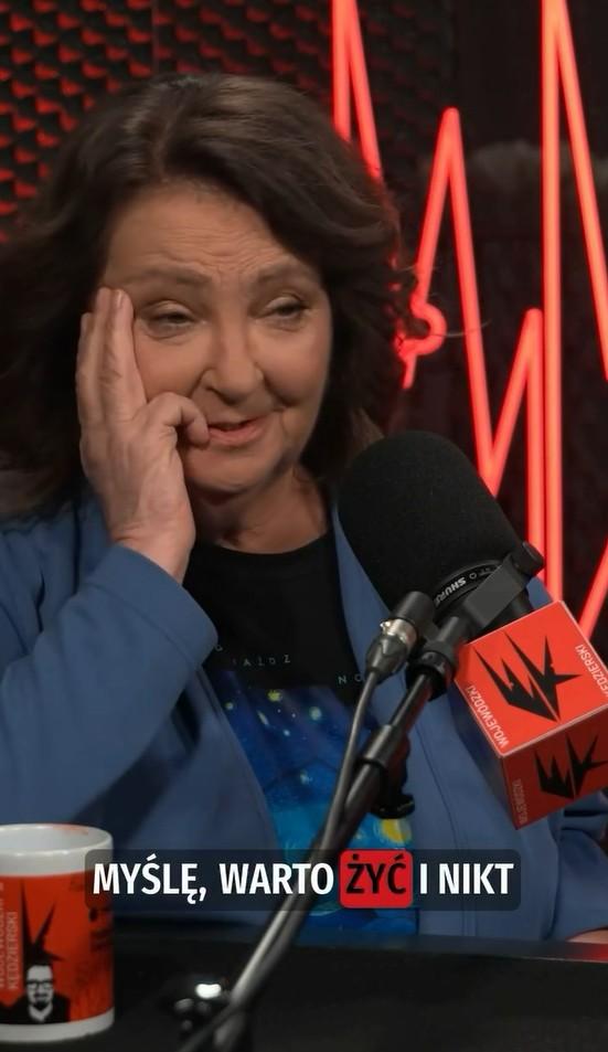 Anna Dymna w podcaście Kuby Wojewódzkiego, fot. Instagram