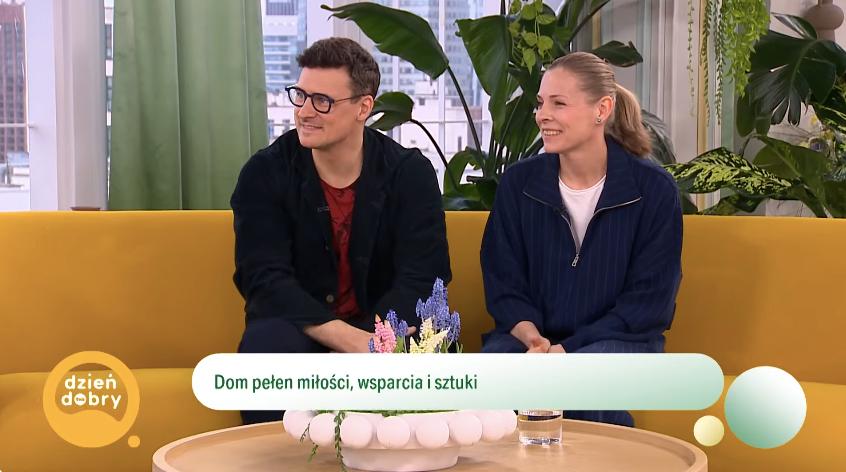 Mateusz Damięcki, Paulina Andrzejewska, fot. "Dzień dobry TVN" / YouTube. 
