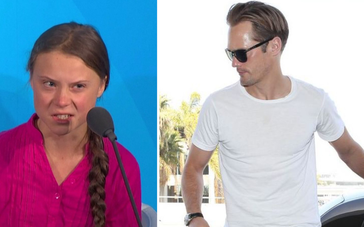 Alexander Skarsgård prawie przejechał Gretę Thunberg