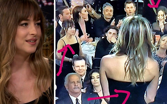Dakota Johnson mówi o swoim spojrzeniu na Jolie podczas wystąpienia Aniston