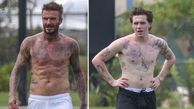David Beckham ma 44 lata i sylwetkę LEPSZĄ od swego 21-letniego syna Brooklyna (ZDJĘCIA)
