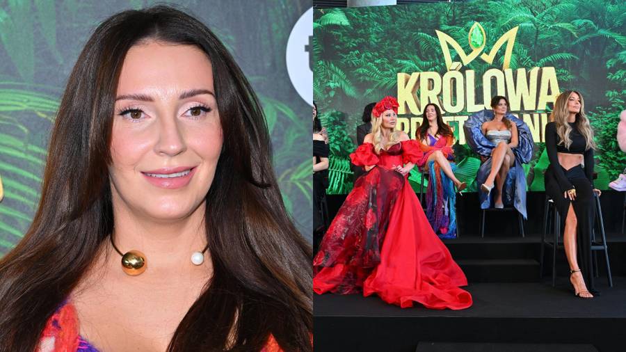 Partnerka Hakiela stylizacją przyćmiła wszystkich. Owinięta w cudo z kolorowej włóczki przyciągała spojrzenia