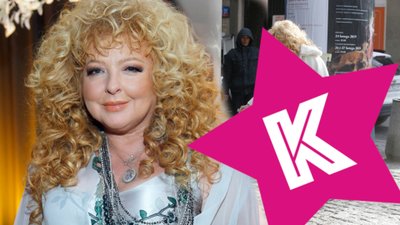 Magda Gessler w mroźny dzień w balerinach mknie do studia DDTVN