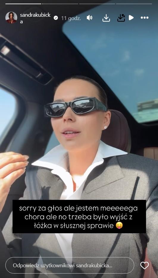 Sandra Kubicka po drugiej rozprawie rozwodowej, fot. Instagram