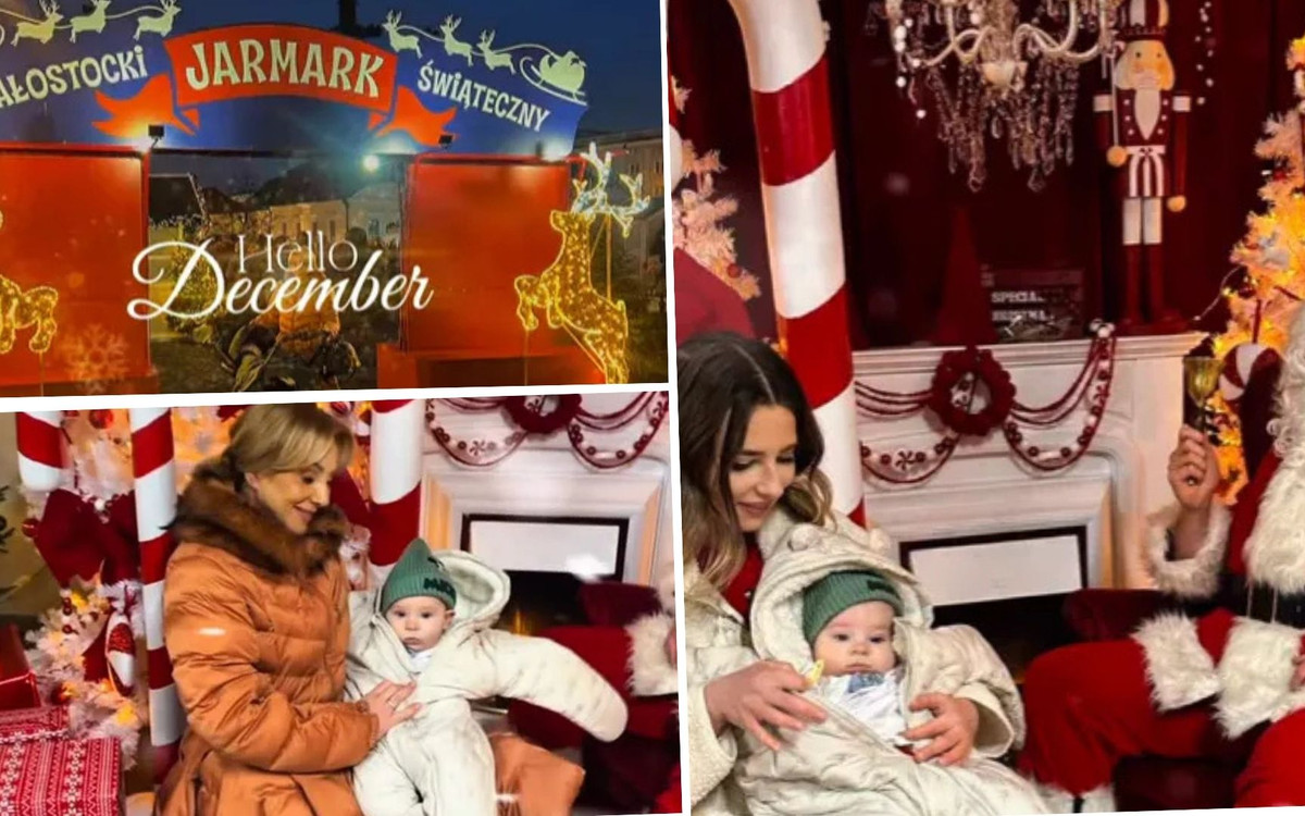 Danka Martyniuk z wnukiem i synową u Mikołaja. Rodzinna sielanka