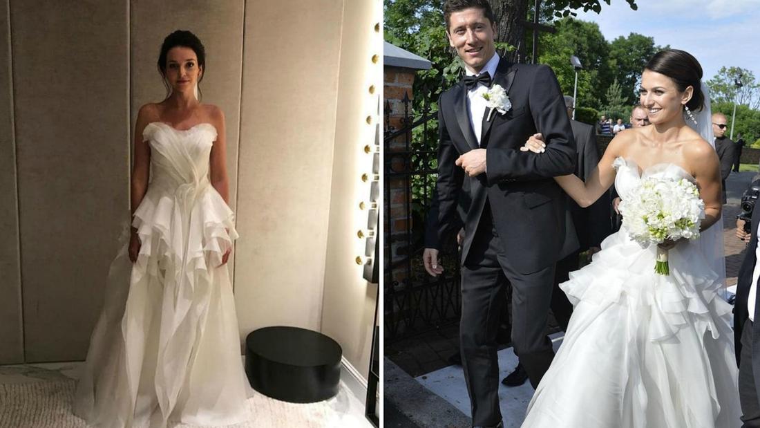 Maria Dębska i Anna Lewandowska w sukniach ślubnych