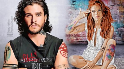 Tak wytatuowanych bohaterów Gry o Tron jeszcze NIE WIDZIELIŚCIE