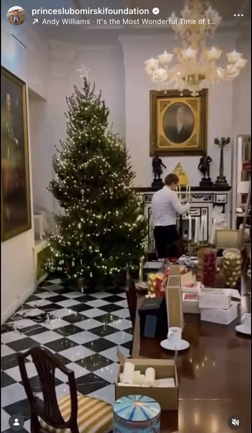 Świąteczny wystrój Lubomirskich/Instagram/princeslubomirskifoundation