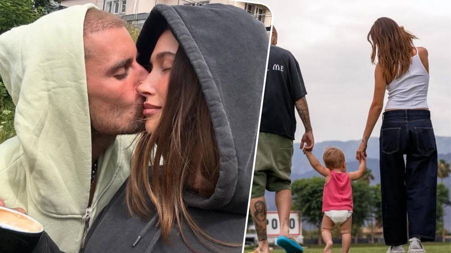 Sielanka u Bieberów. Justin i Hailey zabrali Jacka Bluesa na rodzinny spacer