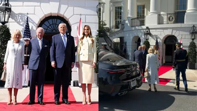 Wpadka królowej Kamilii na spotkaniu z Donaldem Trumpem. Prezydent USA nie wiedział, co zrobić