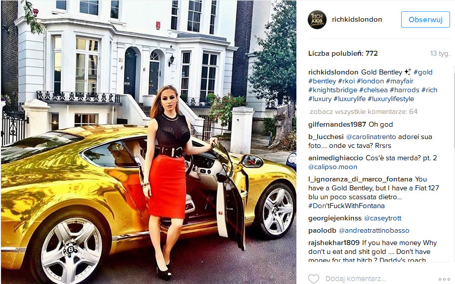 Bogate dzieciaki z Londynu chwalą się swoim przepychem