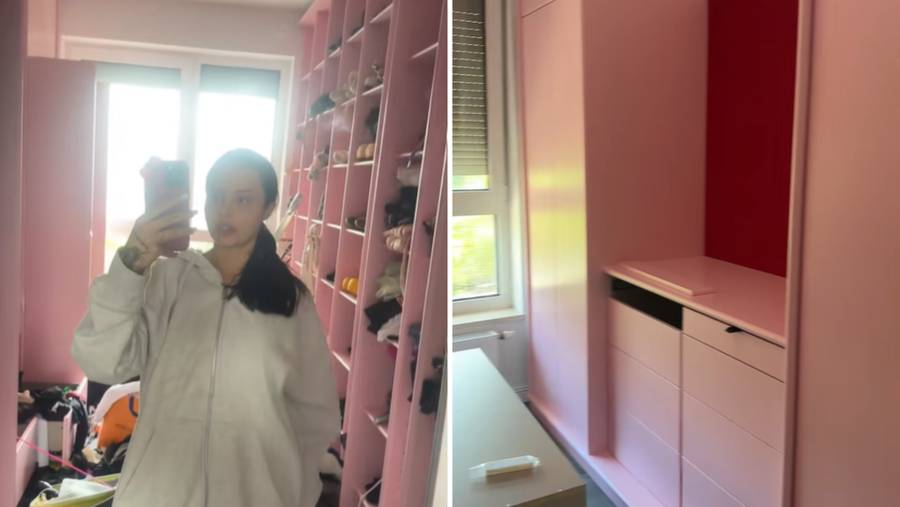 Fagata wreszcie urządziła się na swoim! Garderoba w stylu Barbie, a w łazience…portret Wojtka Goli (FOTO)