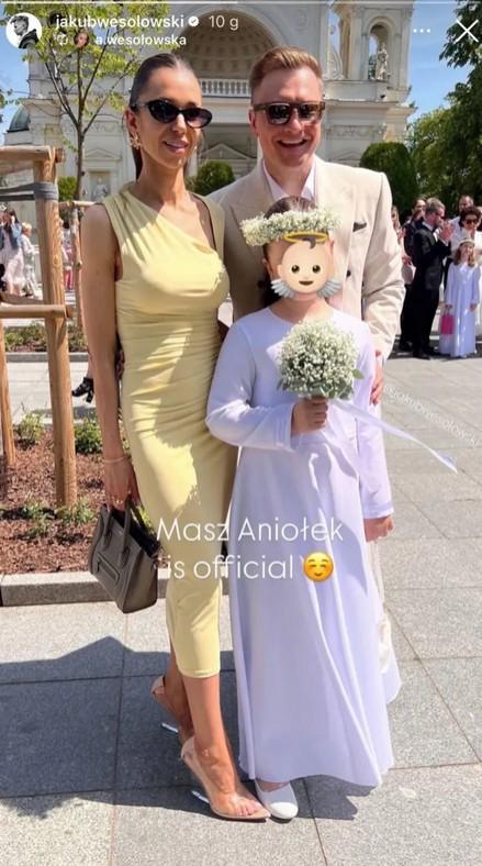 Córka Jakuba Wesołowskiego podeszła do komunii, fot. Instagram