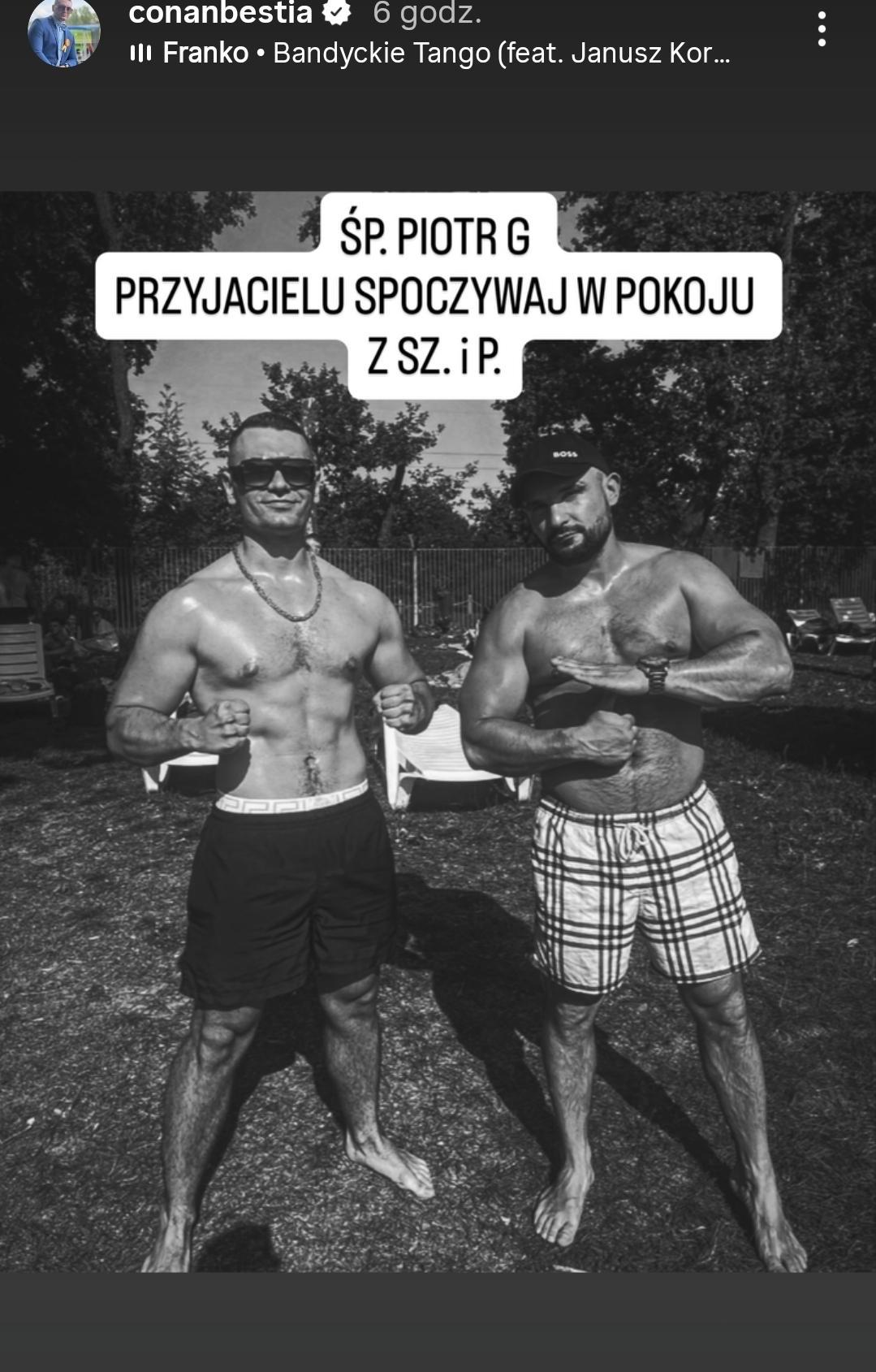 Conan Kaźmierski w żałobie, fot. Instagram