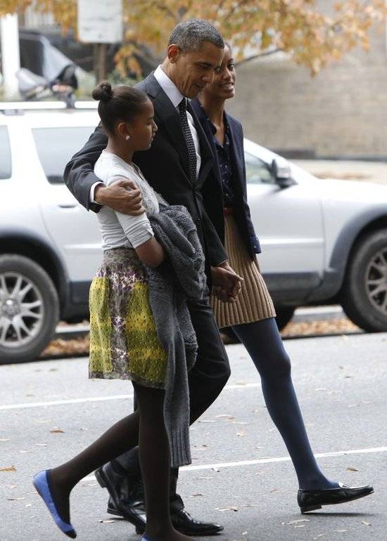 Barack Obama z córkami