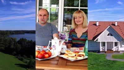 Katarzyna i Cezary Żakowie chwalą się mazurską willą. Dom jak z bajki