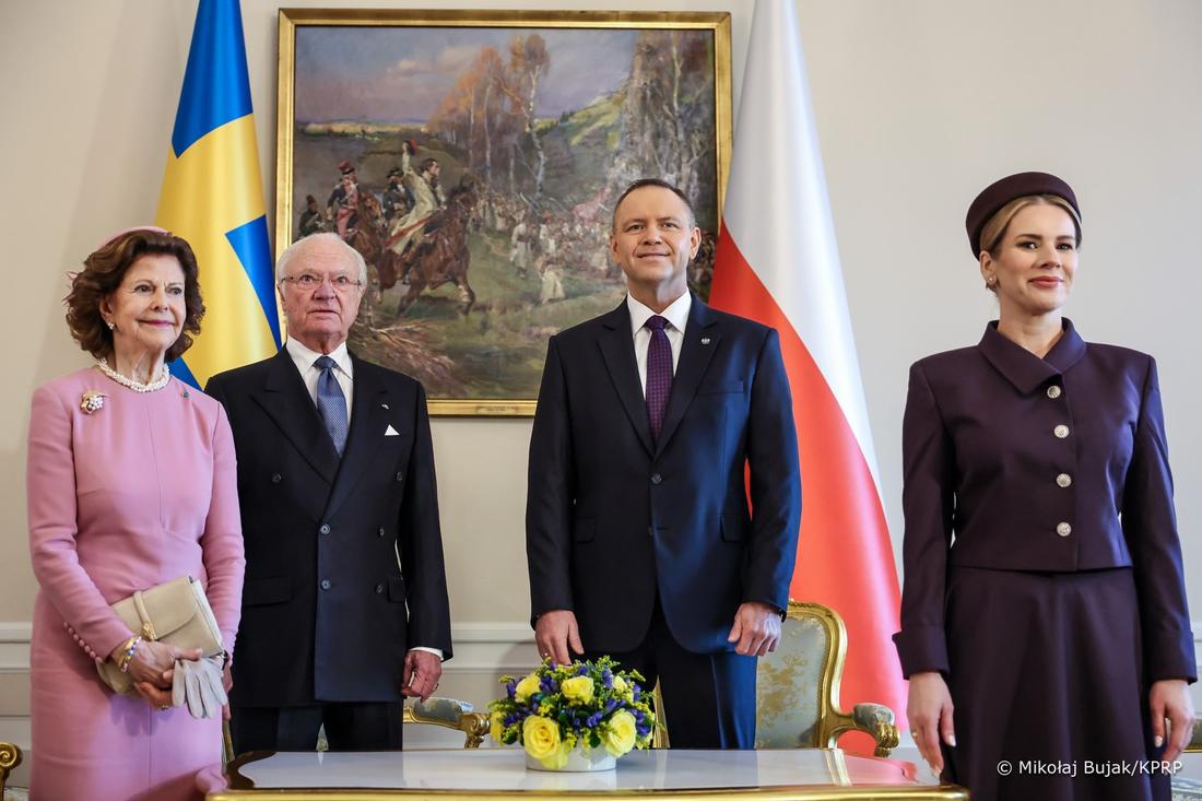Nawroccy ugościli w Pałacu Prezydenckim szwedzkąrodzinę królewską, fot. Instagram