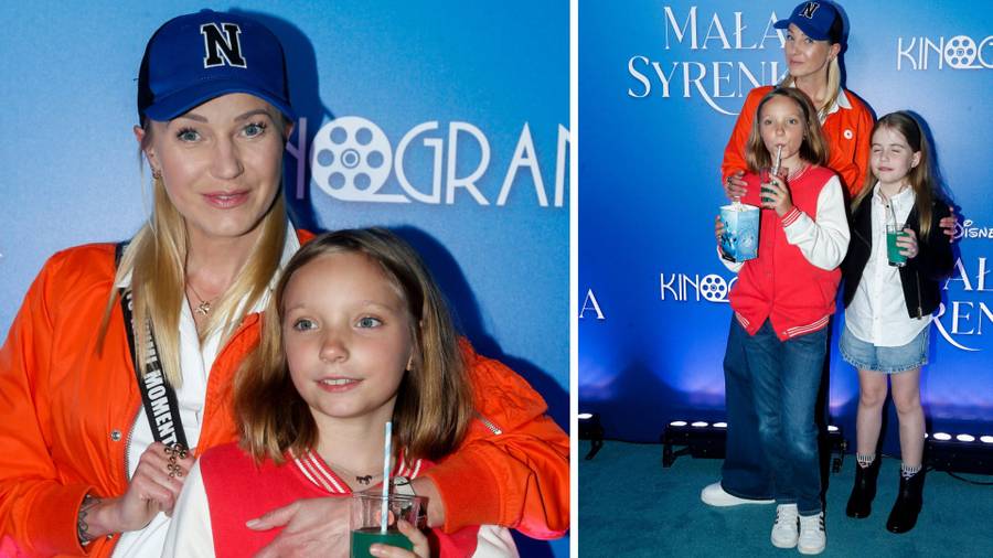 Premiera filmu “Mała Syrenka”. Natalia Kukulska z 18-letnią już córką, Maria Sadowska z 11-letnią Lilą i 8-letnim Iwo